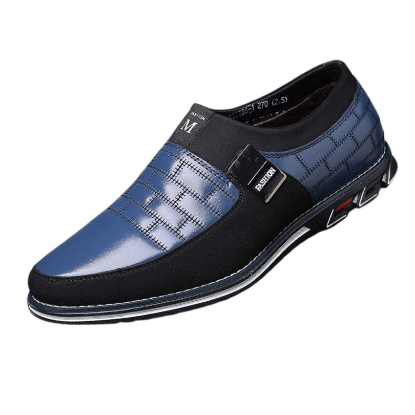 Szewska Sztuka - Oxford – Skórzane buty ortopedyczne męskie eleganckie – niebieskie